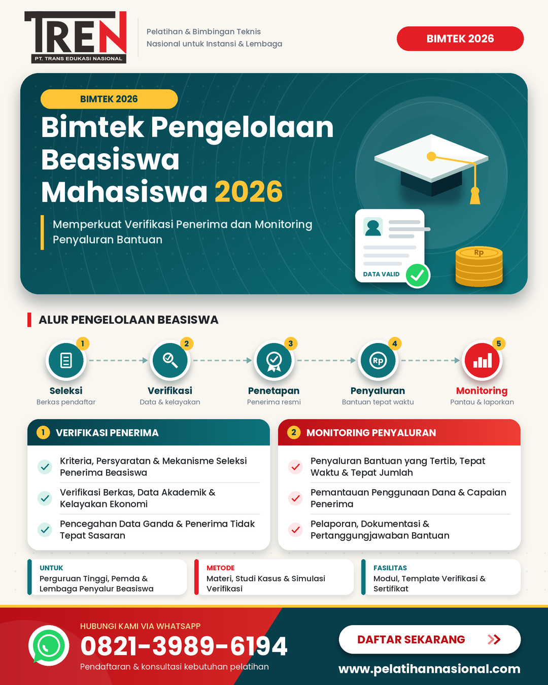 Bimtek Pengelolaan Beasiswa Mahasiswa 2026: Memperkuat Verifikasi Penerima dan Monitoring Penyaluran Bantuan