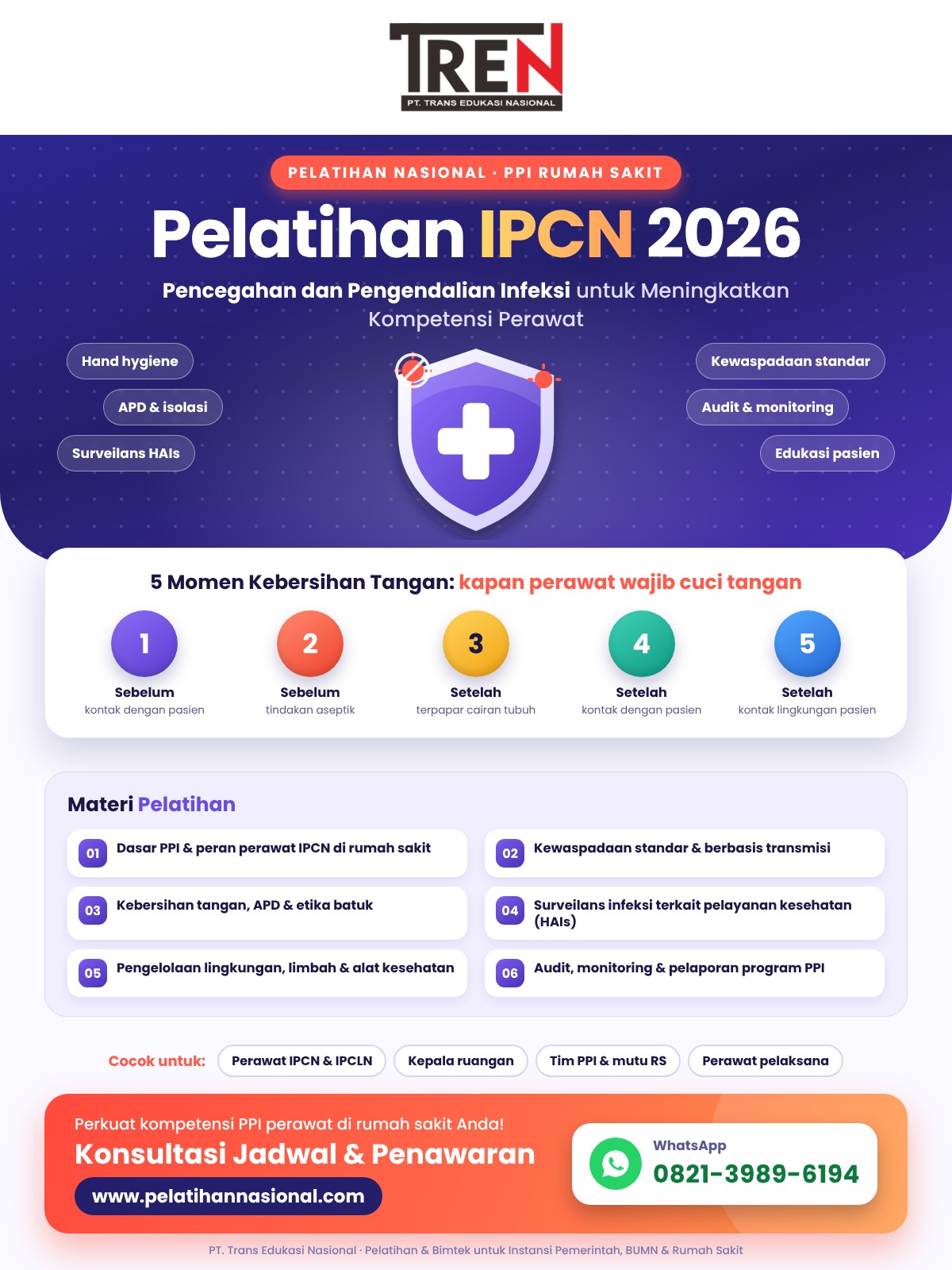 Pelatihan IPCN 2026: Pencegahan dan Pengendalian Infeksi untuk Meningkatkan Kompetensi Perawat