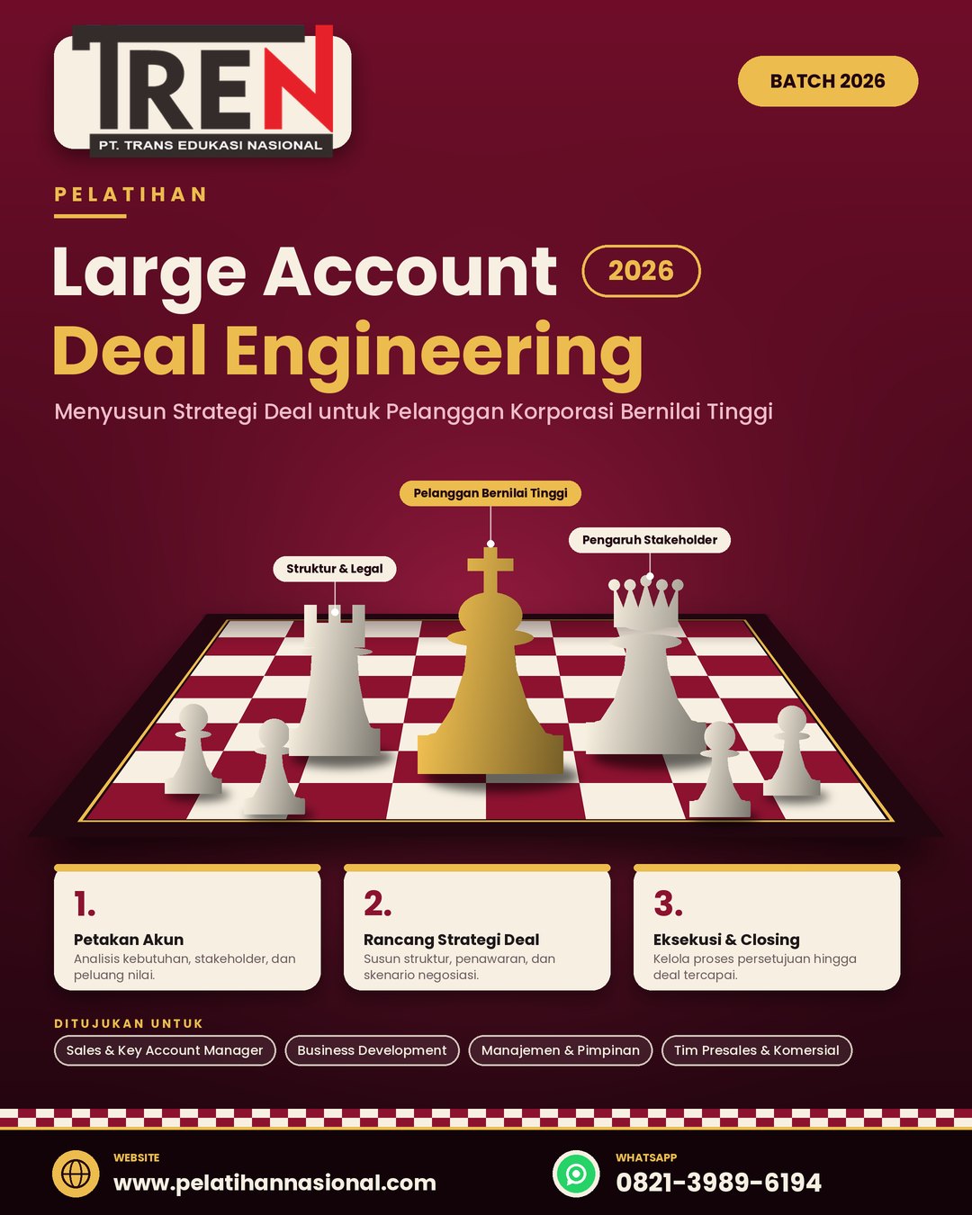 Pelatihan Large Account Deal Engineering 2026: Menyusun Strategi Deal untuk Pelanggan Korporasi Bernilai Tinggi