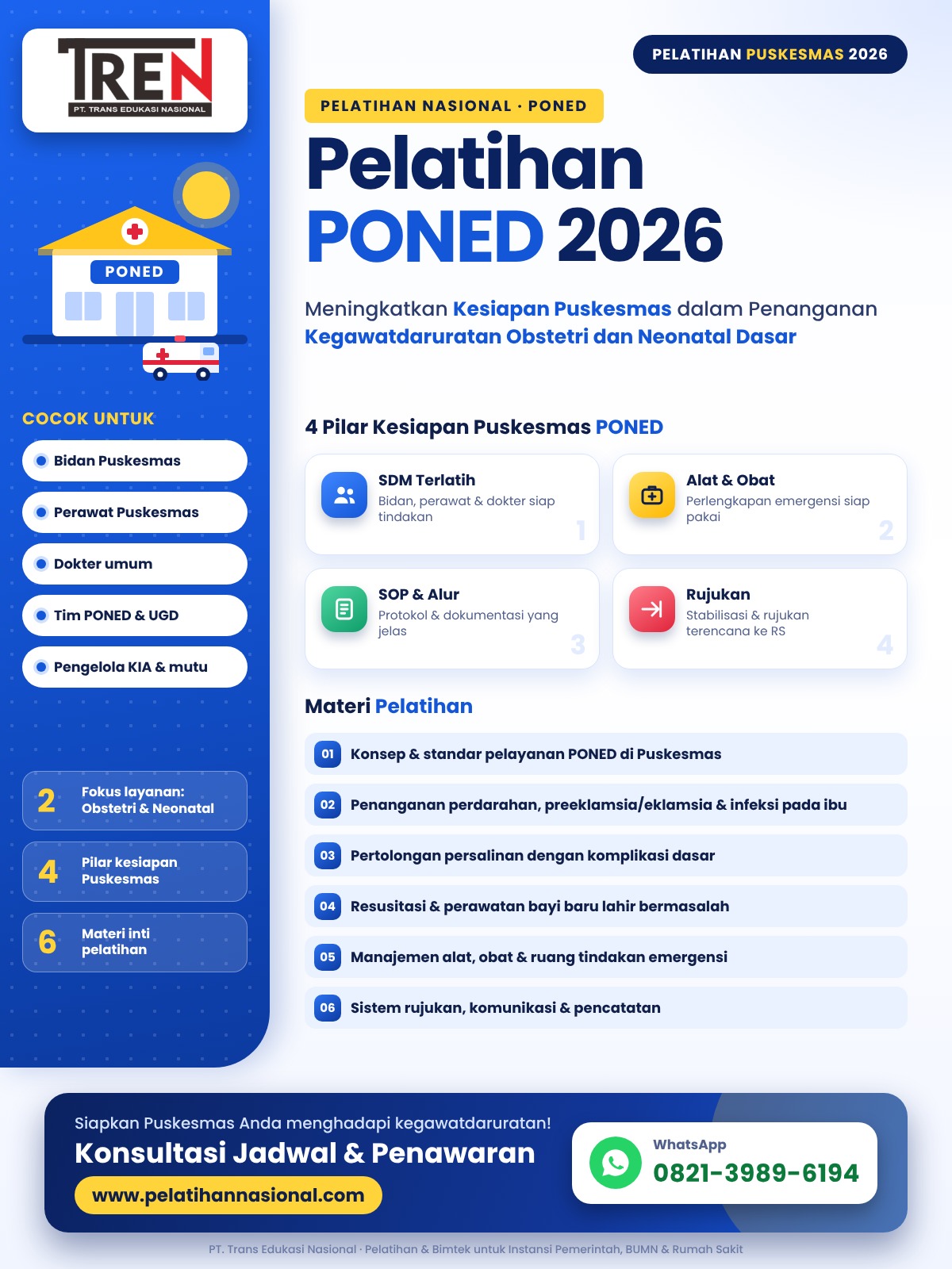 Pelatihan PONED 2026: Meningkatkan Kesiapan Puskesmas dalam Penanganan Kegawatdaruratan Obstetri dan Neonatal Dasar