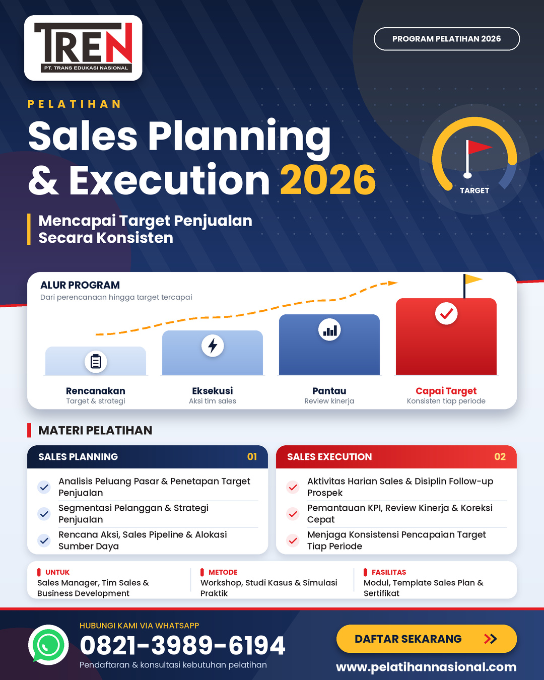 Pelatihan Sales Planning & Execution 2026: Mencapai Target Penjualan Secara Konsisten