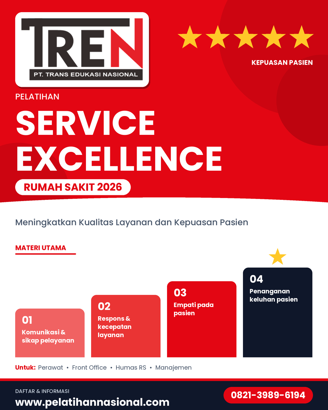 Pelatihan Service Excellence Rumah Sakit 2026: Meningkatkan Kualitas Layanan dan Kepuasan Pasien