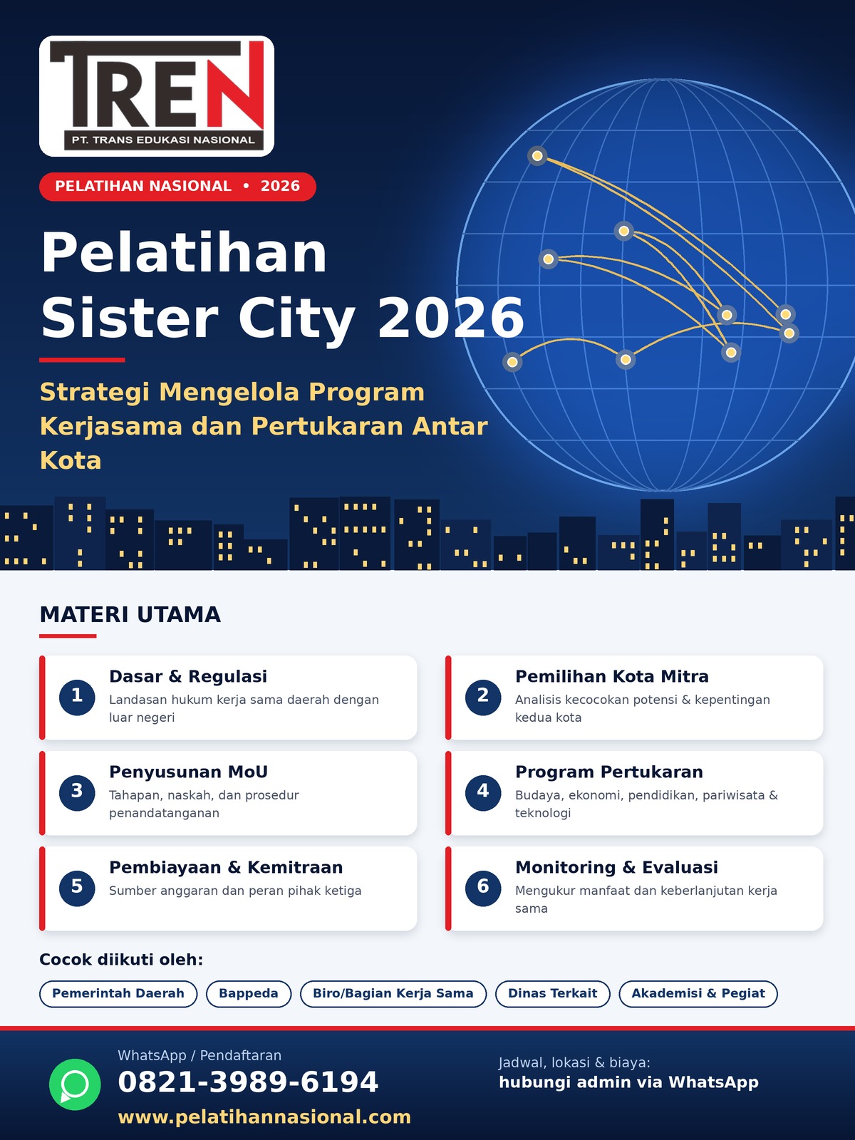 Pelatihan Sister City 2026: Strategi Mengelola Program Kerjasama dan Pertukaran Antar Kota